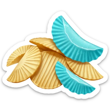 turquoise colored potato chips sticker