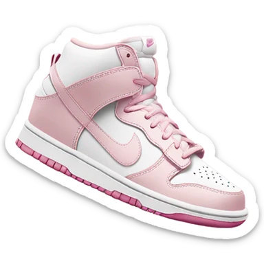 Aesthetic light pink and white Nike dunks sticker