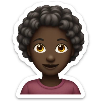 smiling dark-skinned girl portrait sticker