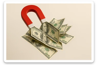 banconote attratte da una calamita rossa sticker