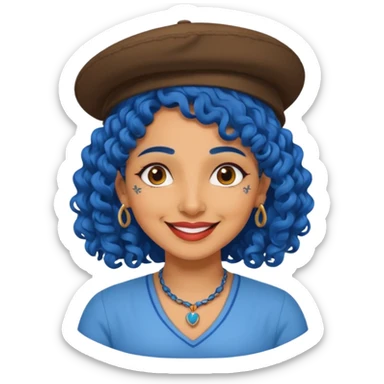 blue curly with tatoo with brest haired Kerala aunty with hat sticker