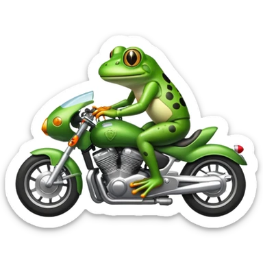Frog riding motorcycle in AF sticker