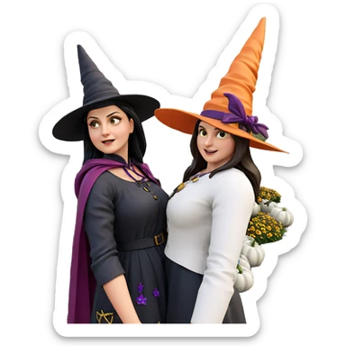 witches in the garden sticker