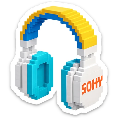 full-size white Sony headphones sticker