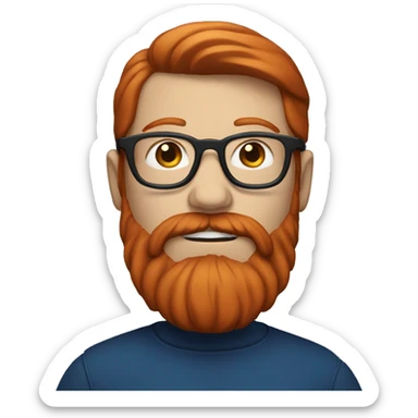 red head man with beard, glasses, and blue eye sticker