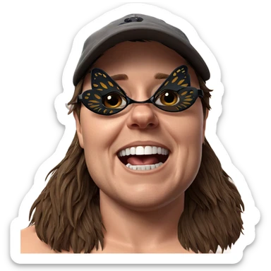 boy with butterfly tattoo sticker