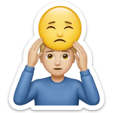 Wiping sweat off forehead yellow circle emoji face sticker