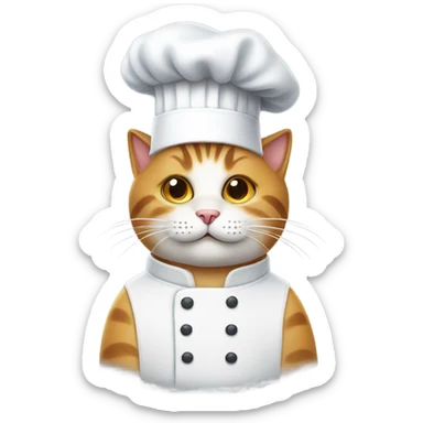 Cat with chefs hat sticker