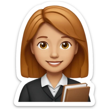 teacher emoji caramel hair light skin sticker