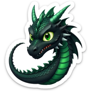 black dragon, green eyes sticker
