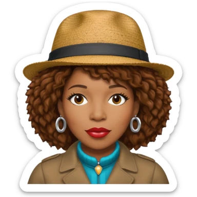 Macy Gray with brown hair sticker