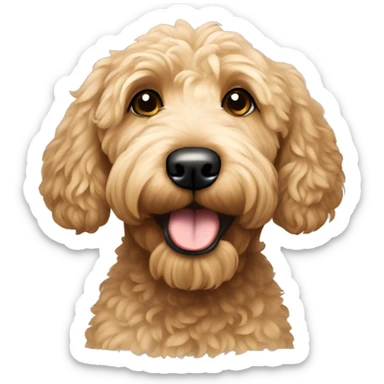 Beige goldendoodle sticker