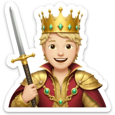 🤣+🗡️👑🧥 sticker