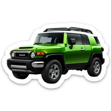 Green FJ Cruiser cruiser with black wheels sticker