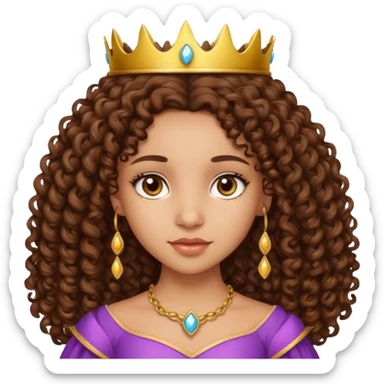 lightskin princess with brown girl hair  sticker