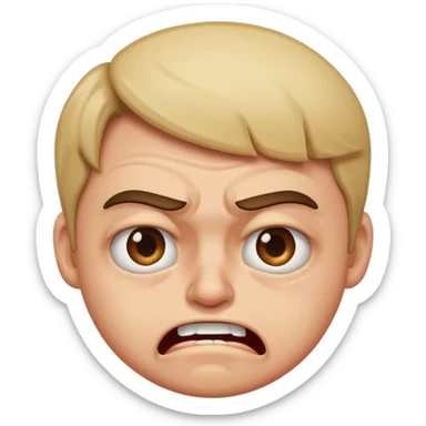 disgusted/cringing face sticker