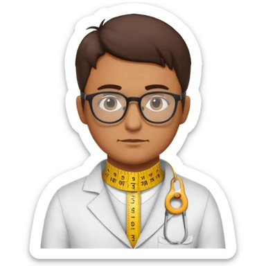 Tailor with Measuring Tape around neck  sticker