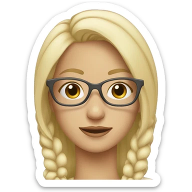 mujer rubia con lentes blancos sticker