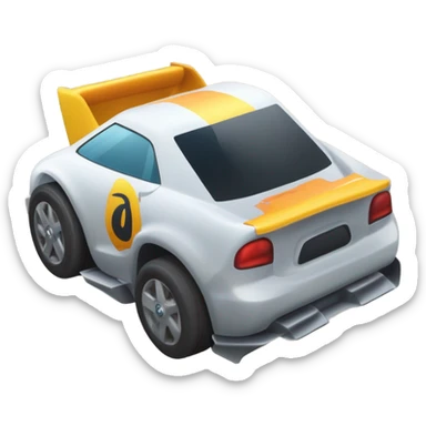 um carro de corrida correndo em cima do planeta terra sticker