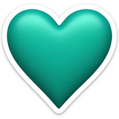 Teal green matte heart sticker