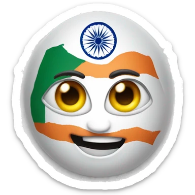 surprising face with indian flag n eyes sticker