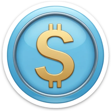 Light blue circle with a small light blue $ inside sticker