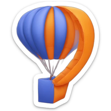 orange letter Q to which the parachute is attached sticker