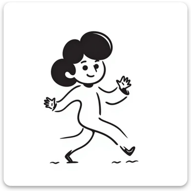 hand-drawn doodle style stick figure sticker