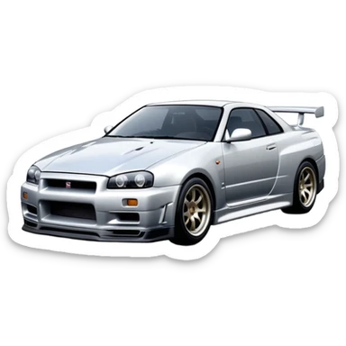 The 1999 Nissan Skyline GT-R R34 is the car used in the movie 2 Fast 2 Furious.  sticker