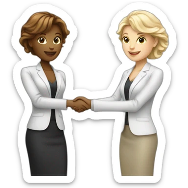two white business women with different hair colors shaking hands sticker