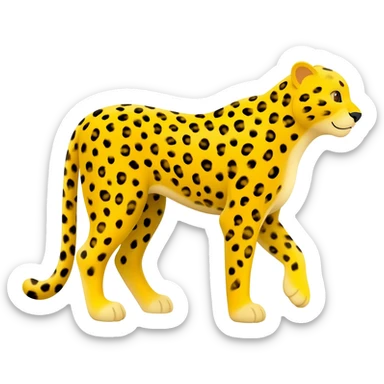 a very yellow cheetah sticker