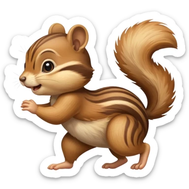 Baby chipmunk running fast sticker