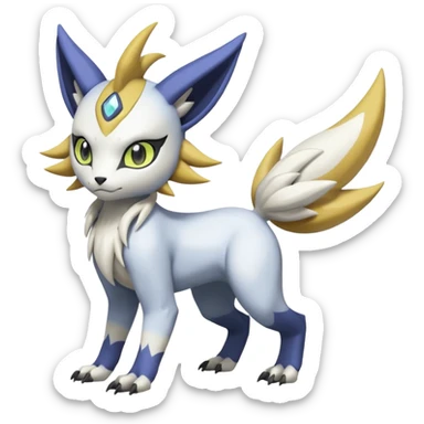 WereGarurumon-Meloetta-Renamon-Absol-fusion-hybrid-creature (full body sticker
