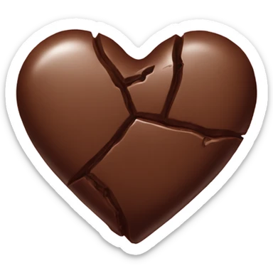 Broken chocolate heart sticker