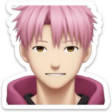 itadori yuji from jujutsu kaisen pink sticker