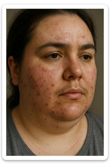 Acne gonfiore e peli per pcos donna immagine reale sticker