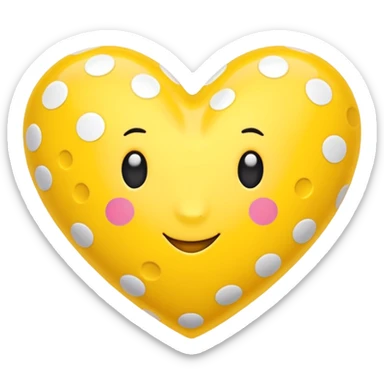 yellow heart with a polka dot pattern sticker