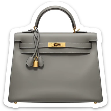 hermes kelly gray bag gold hardware sticker