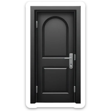 Minimalist emoji-style sticker of a closed door with a long shadow visible under the gap. Black and white, strong silhouette style.
 sticker