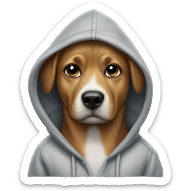 Dog wearing a hoodie  sticker