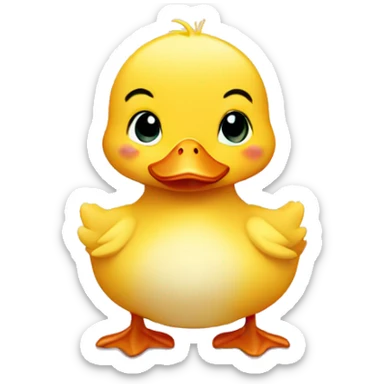 Cute baby duck with heart sticker