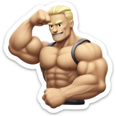 Muscular Android bicep flexing sticker
