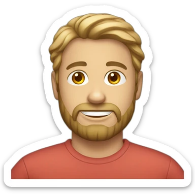 caucasic men with a tshirt sticker