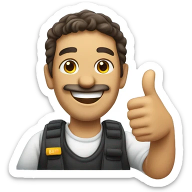 Smiling Spanish man showing thumbs up  sticker
