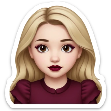 Sabrina carpenter wearing burgundy lipstick  sticker