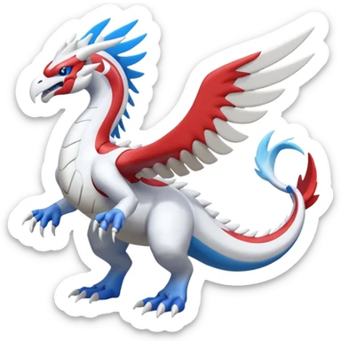 Lugia-Kyurem-Reshiram-Fakémon-hybrid-creature (full body)  sticker
