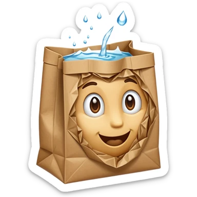 Brown Bag  With Water Inside sticker