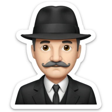 Mobster with Suit with grey mustach and hat sticker