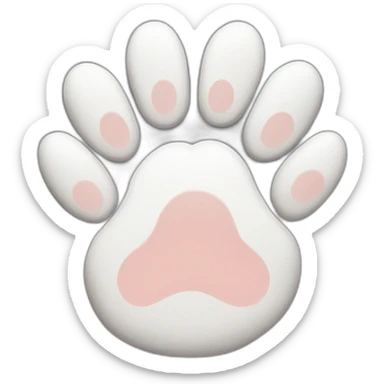 white cat paw sticker