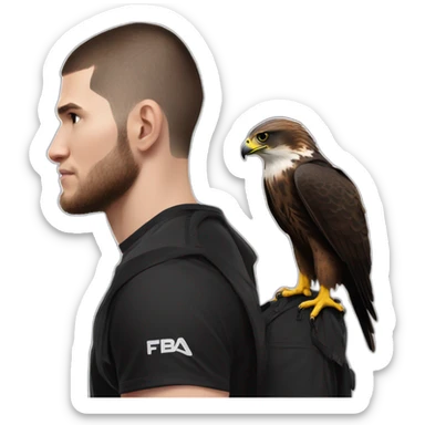Falcon on the shoulder of khabib nurmagomedov  sticker